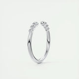 0.22 CT Round Open CVD EF/VVS Diamond Wedding Band 6