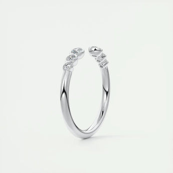 0.22 CT Round Open CVD EF/VVS Diamond Wedding Band 6