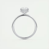 1.91 CT Oval Solitaire Hidden Halo Moissanite Engagement Ring 8