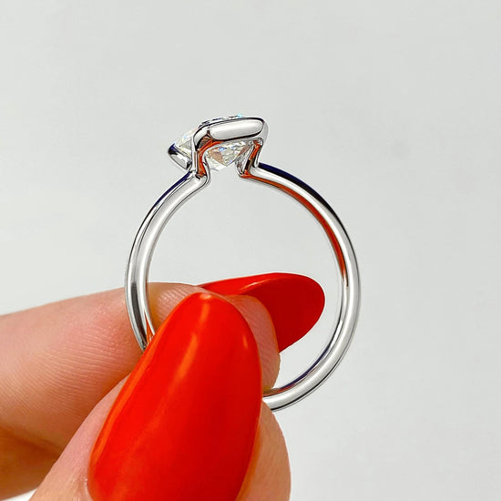 2 CT Emerald Bezel CVD F/VS1 Diamond Engagement Ring 9