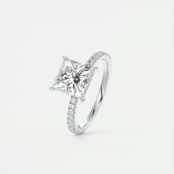 2 CT Princess Solitaire CVD F/VS1 Diamond Engagement Ring 4