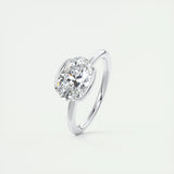 1.91 CT Oval Half Bezel Solitaire Moissanite Engagement Ring 4