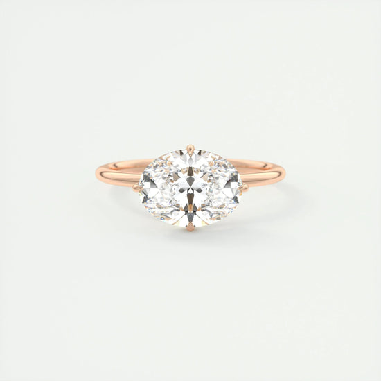 1.91 CT Oval Solitaire Hidden Halo Moissanite Engagement Ring 14