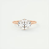 1.91 CT Oval Solitaire Hidden Halo Moissanite Engagement Ring 14