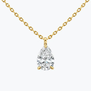 0.25-1.0ct Pear Cut Solitaire Moissanite Diamond Necklace 2