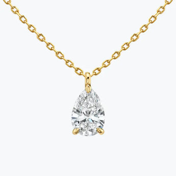 0.25-1.0ct Pear Cut Solitaire Moissanite Diamond Necklace 2