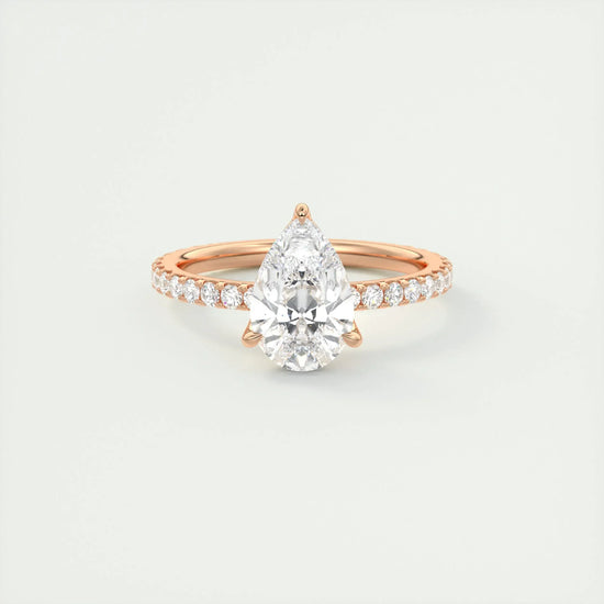 2 CT Pear Solitaire CVD F/VS1 Diamond Engagement Ring 15