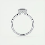 2 CT Asscher Half Bezel CVD F/VS1 Diamond Engagement Ring 8