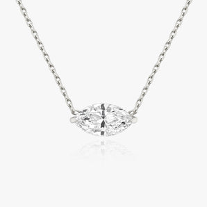 0.25 CT-1.0 CT Marquise Solitaire CVD F/VS Diamond Necklace 1