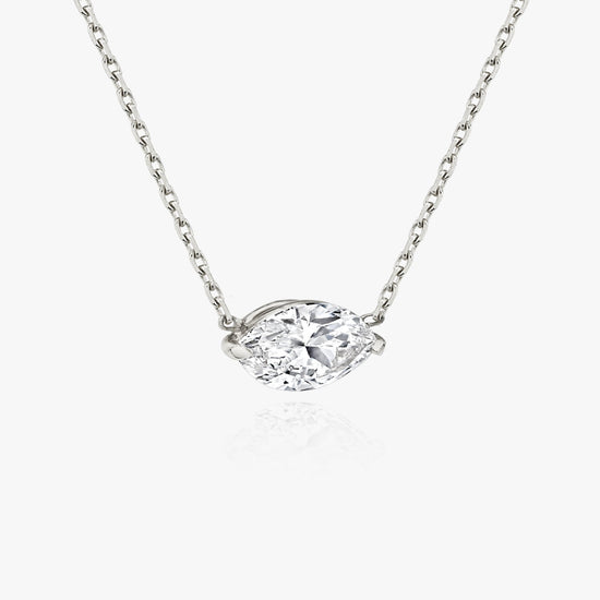 0.25 CT-1.0 CT Marquise Solitaire CVD F/VS Diamond Necklace 2