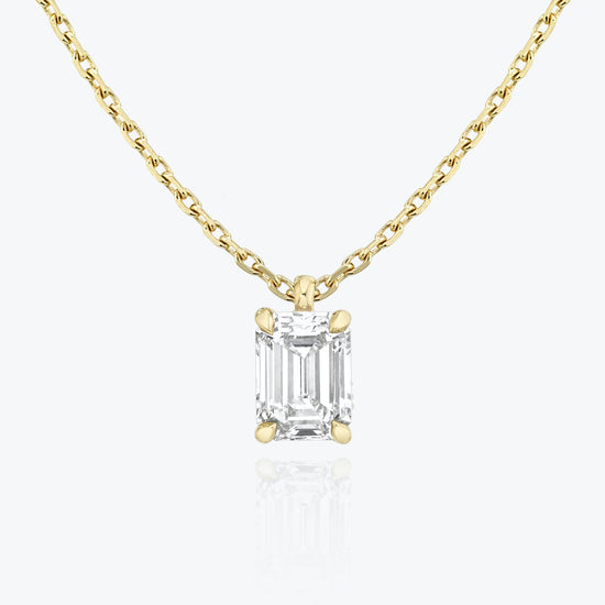 0.25 CT-1.0 CT Emerald Solitaire CVD F/VS Diamond Necklace 4