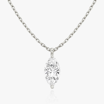 0.25 CT-1.0 CT Marquise Solitaire CVD F/VS Diamond Necklace 1