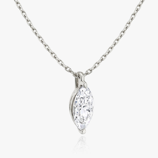 0.25 CT-1.0 CT Marquise Solitaire CVD F/VS Diamond Necklace 2