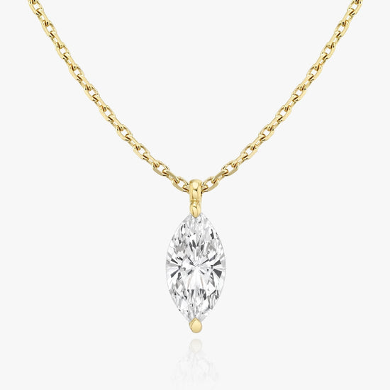 0.25 CT-1.0 CT Marquise Solitaire CVD F/VS Diamond Necklace 4