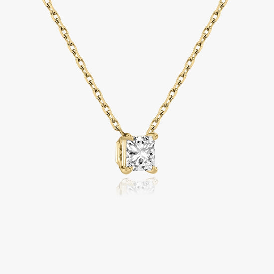 0.25 CT-1.0 CT Princess Solitaire CVD F/VS Diamond Necklace 5