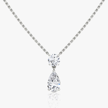 1.50 TCW Pear & Round CVD F/VS Diamond Necklace 1