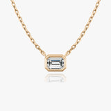 0.25 CT-1.0 CT Emerald Bezel Solitaire CVD F/VS Diamond Necklace 8