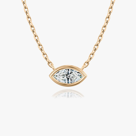 0.25-1.0 CT Marquise Bezel Solitaire CVD F/VS Diamond Necklace 7