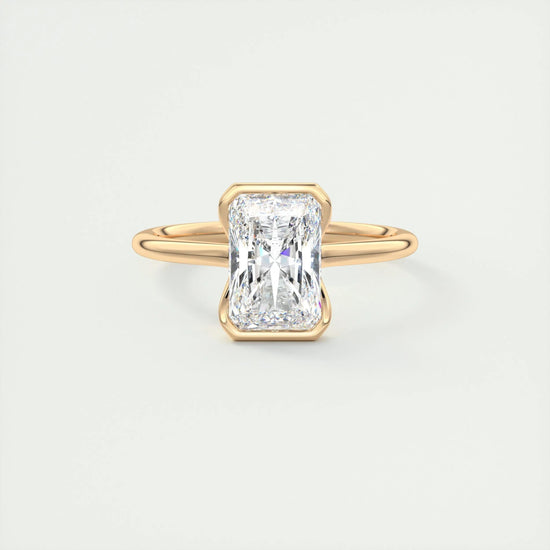 2 CT Radiant Half Bezel CVD F/VS1 Diamond Engagement Ring 15