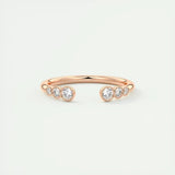 0.22 CT Round Open CVD EF/VVS Diamond Wedding Band 15