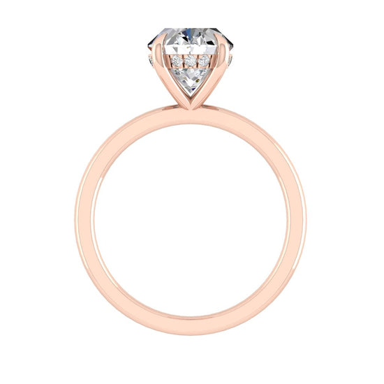 2.72 CT Oval Solitaire Hidden Halo Moissanite Engagement Ring 12