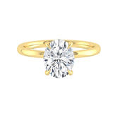 2.72 CT Oval Solitaire Hidden Halo Moissanite Engagement Ring 7