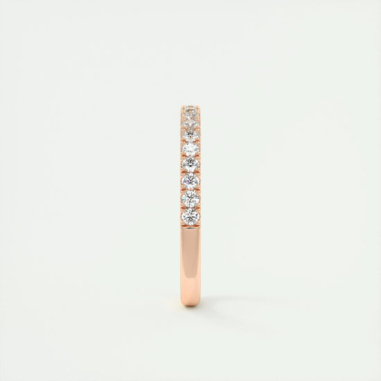 0.38 CT Round Half Eternity CVD EF/VVS Diamond Wedding Band 18