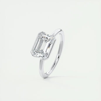 2 CT Emerald Half Bezel CVD F/VS1 Diamond Engagement Ring 5