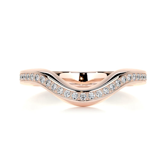 0.3 CT Round Curved CVD EF/VVS Diamond Wedding Band 17