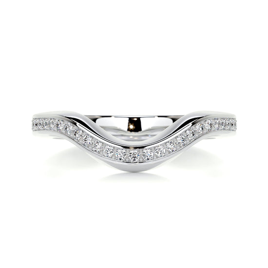 0.3 CT Round Curved CVD EF/VVS Diamond Wedding Band 1