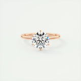 2.0 CT Round Cut Solitaire Moissanite Engagement Ring 16