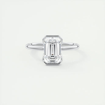 2 CT Emerald Bezel CVD F/VS1 Diamond Engagement Ring 1