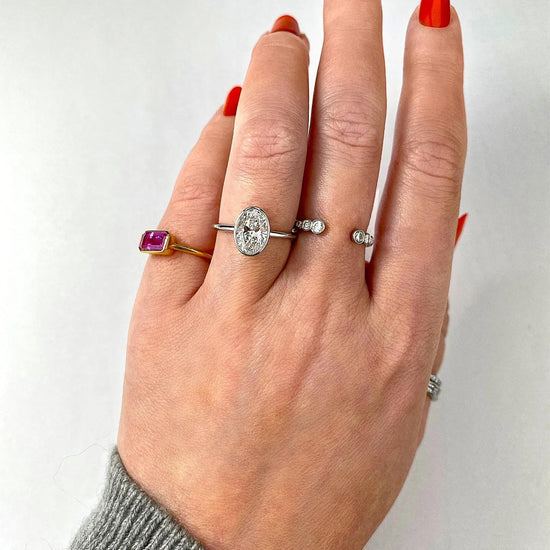 2 CT Oval Bezel CVD F/VS1 Diamond Engagement Ring 23