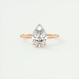 1.93 CT Pear Cut Solitaire Moissanite Engagement Ring 15