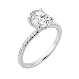 1.91 CT Oval Solitaire Moissanite Engagement Ring With Pave Setting 4