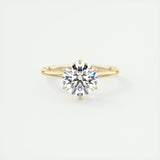 2.0 CT Round Cut Solitaire Moissanite Engagement Ring 9