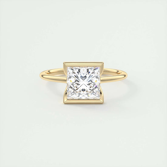 2 CT Princess Solitaire CVD F/VS1 Diamond Engagement Ring 8