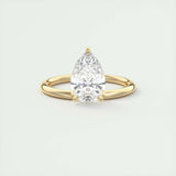 1.93 CT Pear Cut Solitaire Moissanite Engagement Ring 8