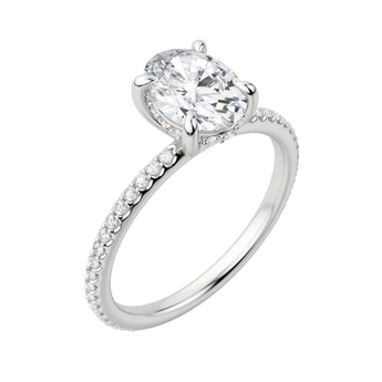 1.91 CT Oval Solitaire Moissanite Engagement Ring With Pave Setting 4