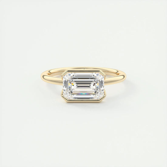 2 CT Emerald Half Bezel CVD F/VS1 Diamond Engagement Ring 9