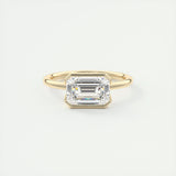 2 CT Emerald Half Bezel CVD F/VS1 Diamond Engagement Ring 9