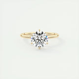 2 CT Round Solitaire CVD F/VS1 Diamond Engagement Ring 8