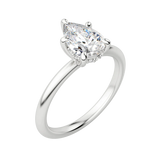 1.33 CT Pear Solitaire Moissanite Engagement Ring With Hidden Halo Setting 5