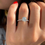 1.0 CT Round Hidden Halo and Pave Setting Moissanite Engagement Ring 7