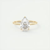 1.93 CT Pear Cut Solitaire Moissanite Engagement Ring 8