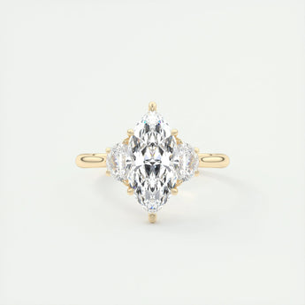 1.98 CT Marquise Cut Three Stone Moissanite Engagement Ring 8