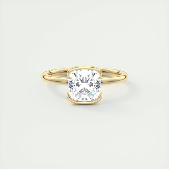 2 CT Cushion Half Bezel CVD F/VS1 Diamond Engagement Ring 9