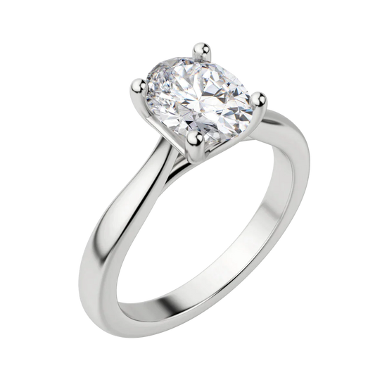 1.33 CT Oval Cut Solitaire Moissanite Engagement Ring 4