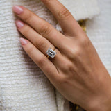 4.60 CT Emerald Cut Solitaire Moissanite Engagement Ring 4