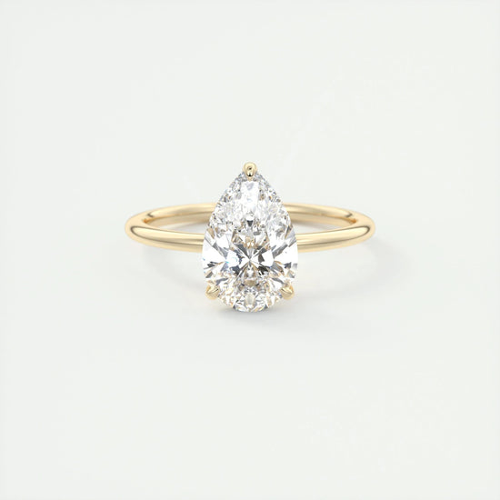2 CT Pear Solitaire CVD F/VS1 Diamond Engagement Ring 8